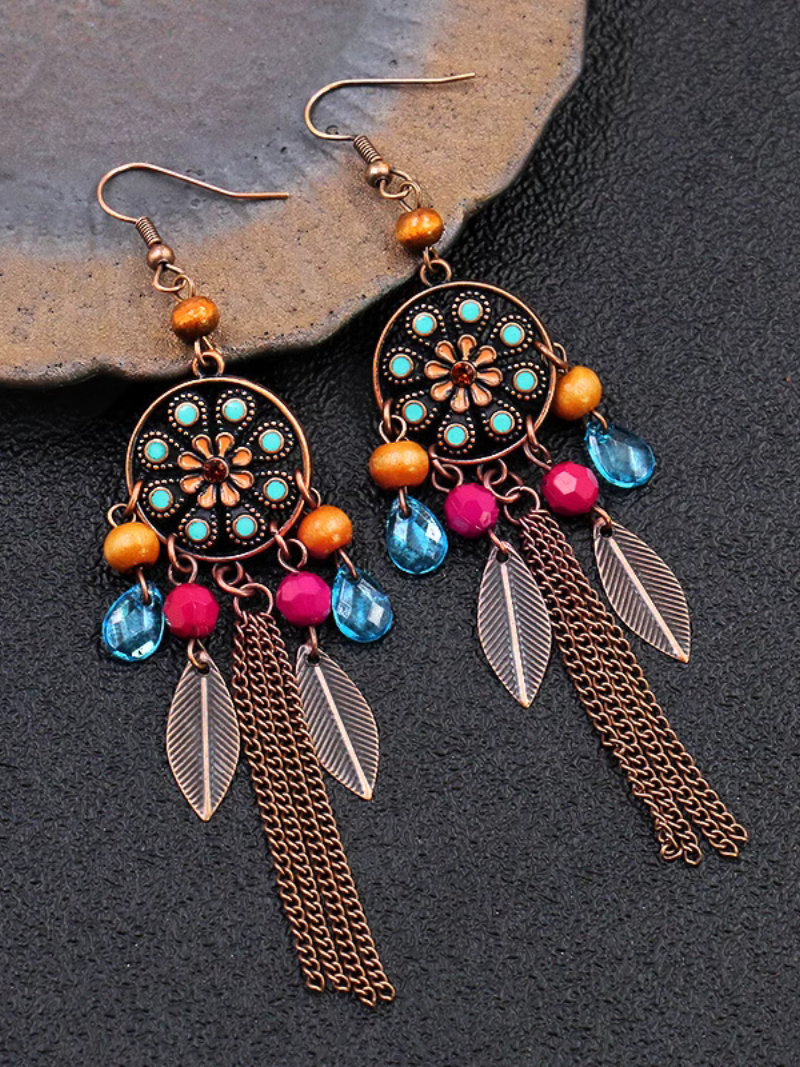 Boucles d'oreilles rétro Crystal Sparkle pour femmes