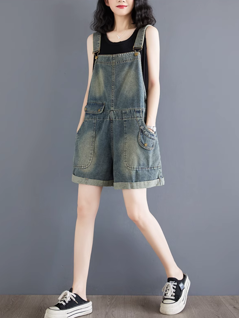 Shorts de Bib de Denim Bib à la mode et aux femmes Dungaree dans l'ensemble