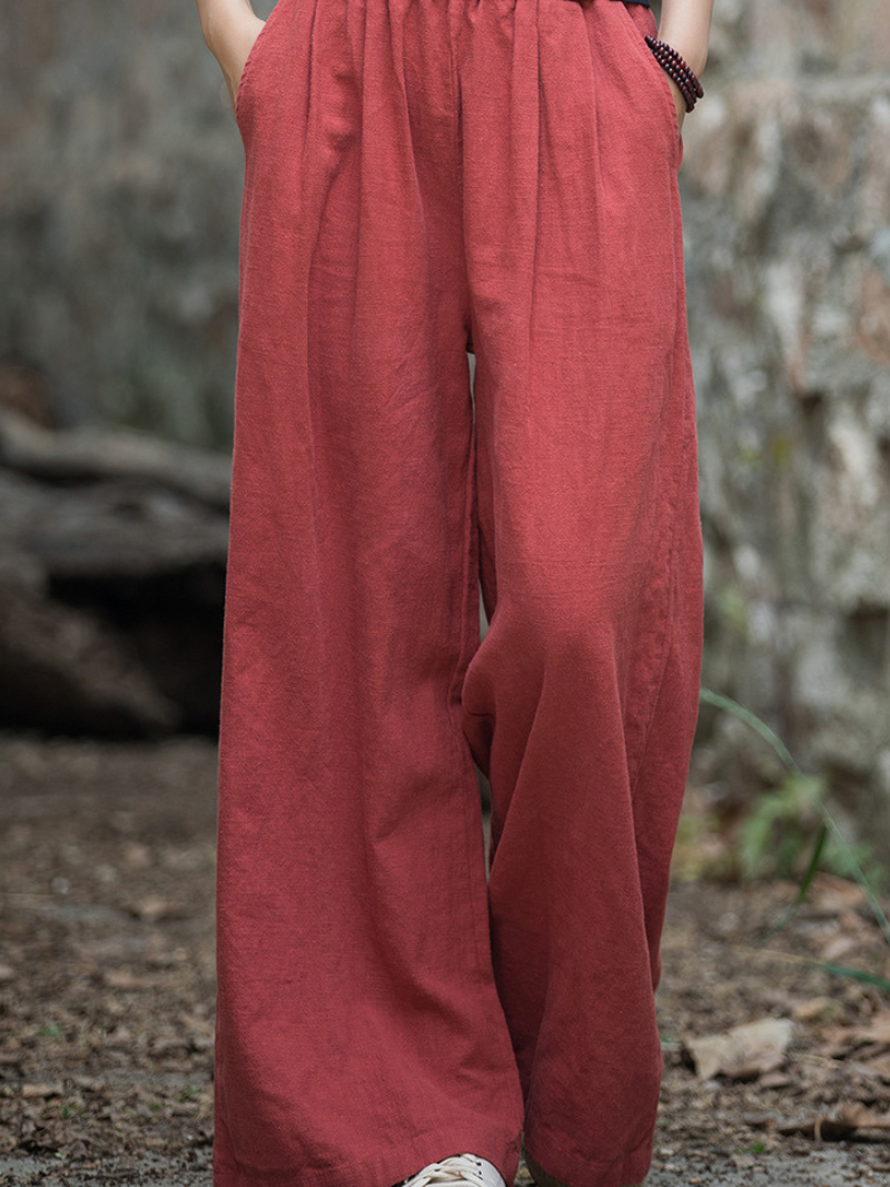 Red Fashionable Wide Leg Bottom 
