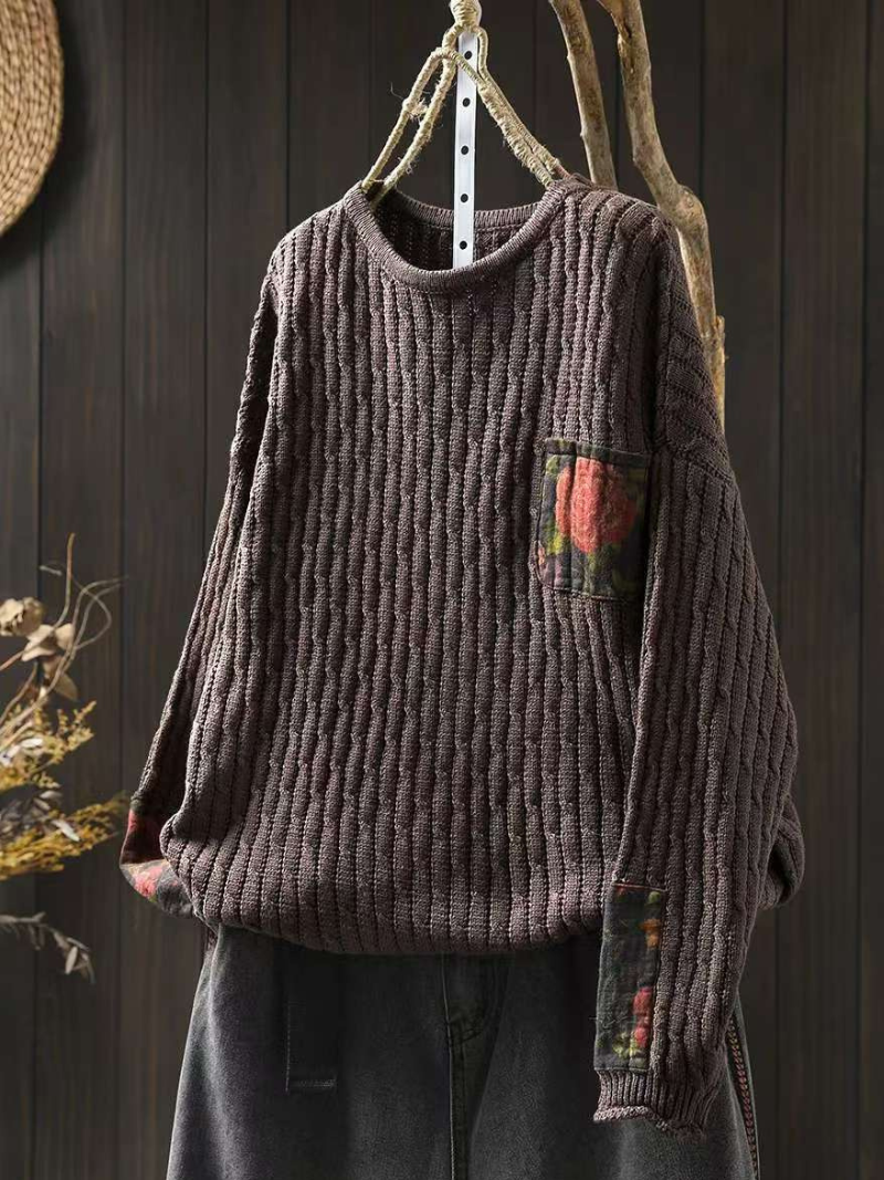 Chic Textured Women's Cotton Sweater
