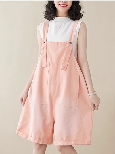 Women's Summer Comfort Outdoor Short Pockets Overalls Dungarees