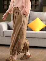 Women's Artistic Style & Cool Solid Color Plaid Bottom