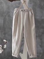 Women's Summer Linen Harem Pants thin Loose Casual Pants Bottom