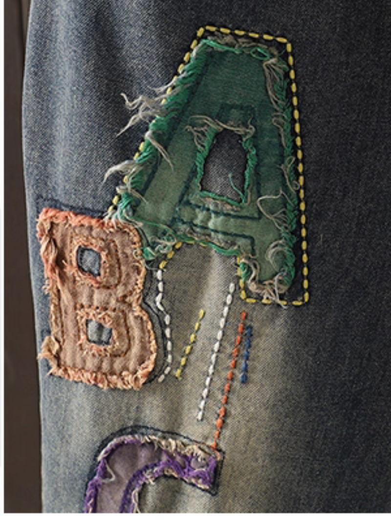 Patch de bordado de jeans retro perfecto para mujeres
