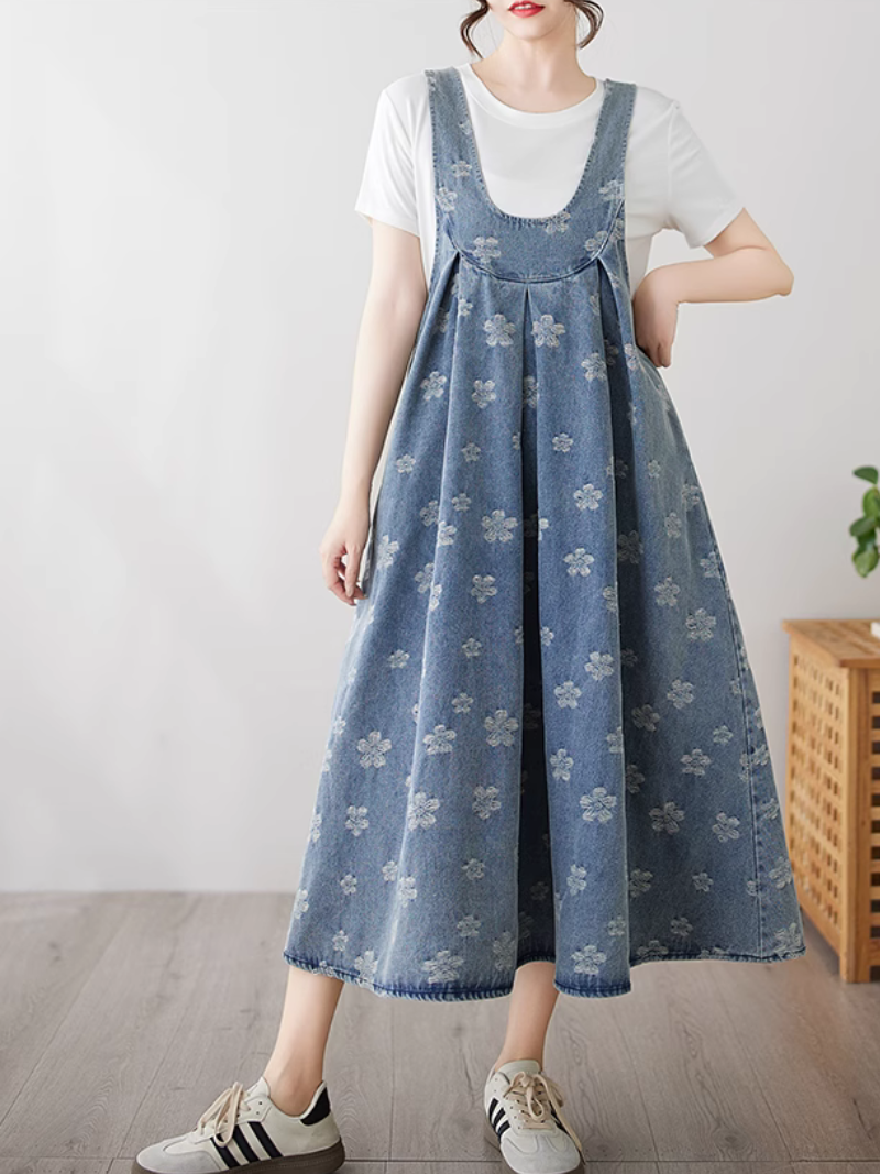 Women's Summer Relaxe Outfit Side Pocket Printed Salopette