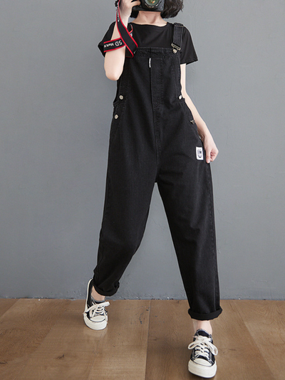 Women Comfortable And Charming Loose Bottom Dungarees