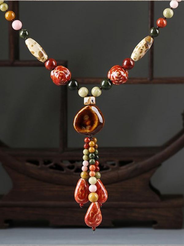 Collar de colgante de cristal de verano boho chic boho