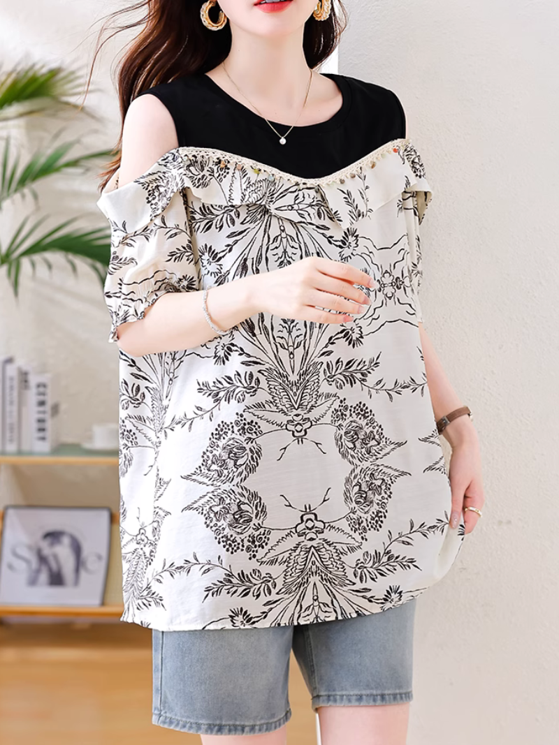 Women's Fashionable & Comfortable Printed Loose Top