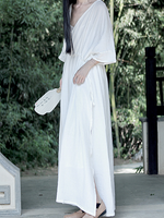 Breezy Garden-Party Wrap Maxi — Double Gauze Cotton, Effortless and Flattering