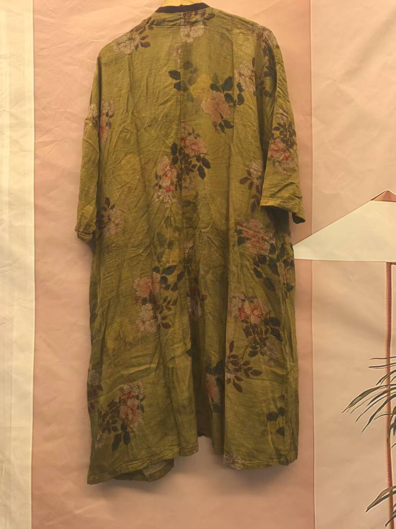 Cooles und bequemes, bedrucktes, lockeres Cardigan-Kleid für den Sommer für Damen
