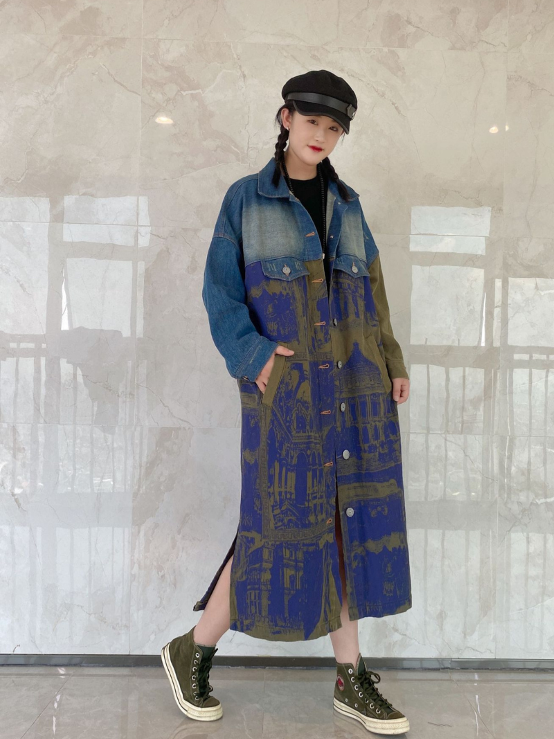  Women's Blue Jacket Coat