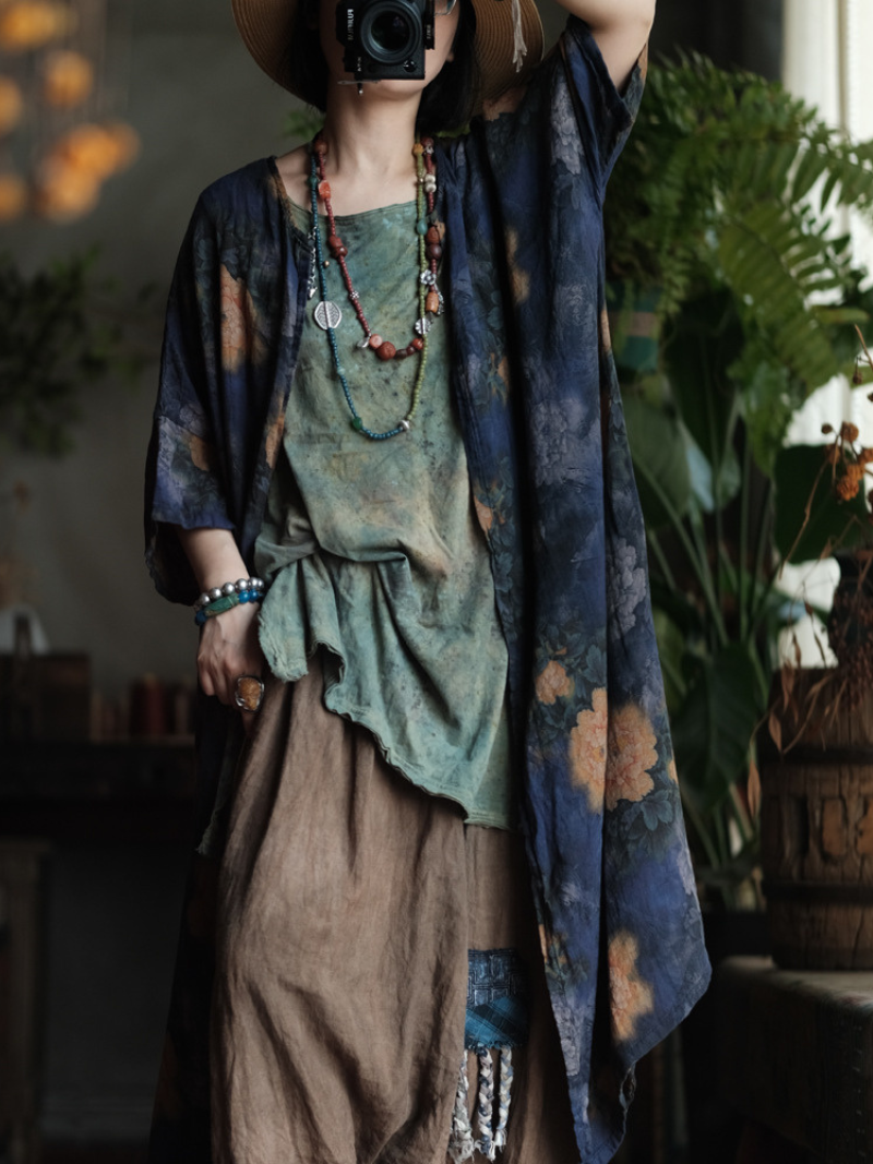 Women's Printed Loose Cardigan