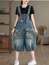 Women's Stylish Summer Look Printed Loose Flower Overalls Dungarees