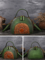 Green leater bag for women