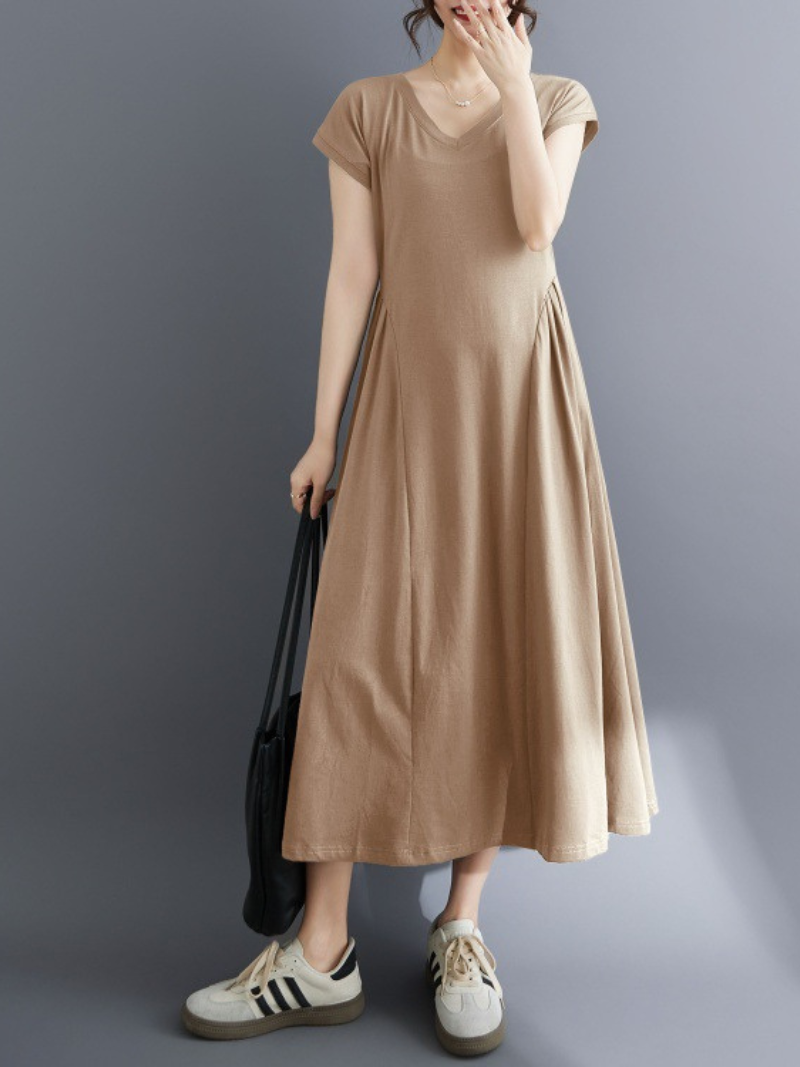 Everyday Confidence Midi Dress — Soft Cotton Blend, Beautifully Flattering Silhouett