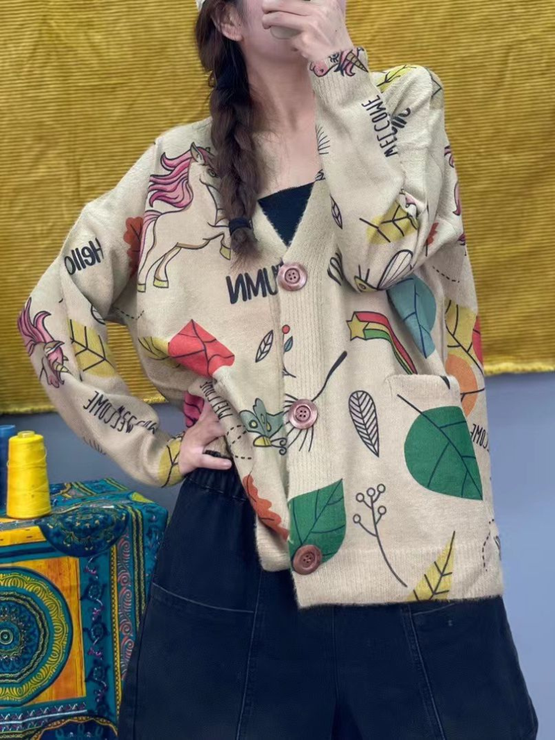 Women's hand drawn Cardigan