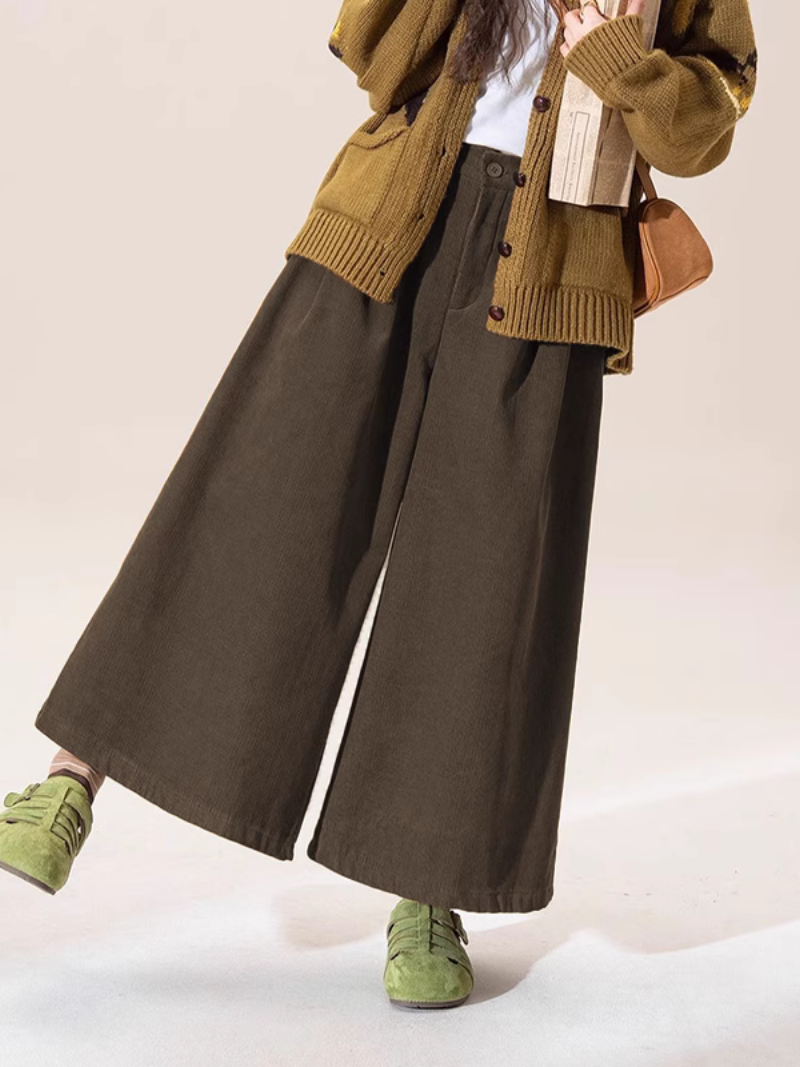 Chic Wide-Leg Palazzo Pants in Cotton Blend, Effortless Everyday Style