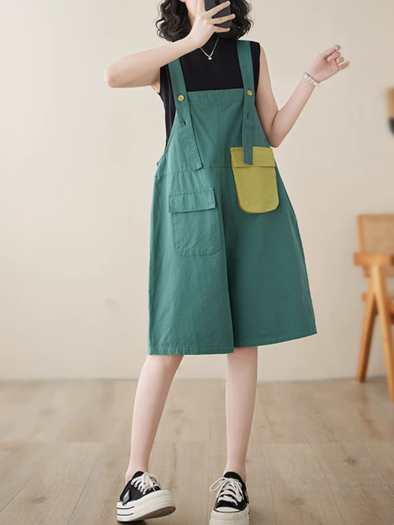 Women's Summer Comfort and Chic Bib's Pockets Overalls Dungarees