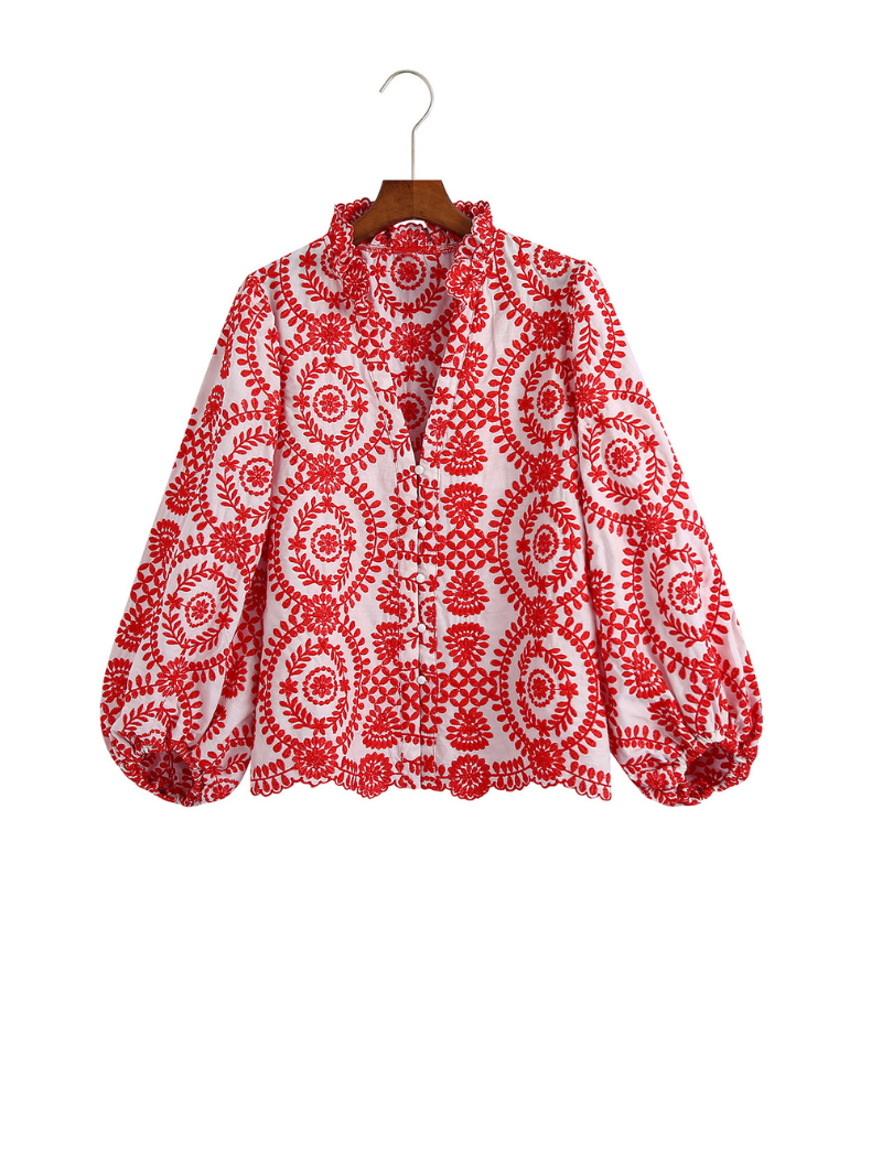 Modèles géométriques brodés confortables aux femmes