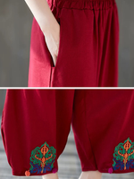 Breezy Weekend Confidence Linen Pants — Embroidered Hem, Effortless, Flattering Fit
