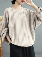 Pull lâche de couleur unie élégante à la mode des femmes