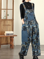 casual denim dungaree dress for women
