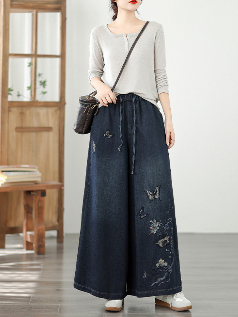 Women's Summer Vintage High Quality Embroidered Bottom