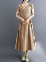 Everyday Confidence Midi Dress — Soft Cotton Blend, Beautifully Flattering Silhouett