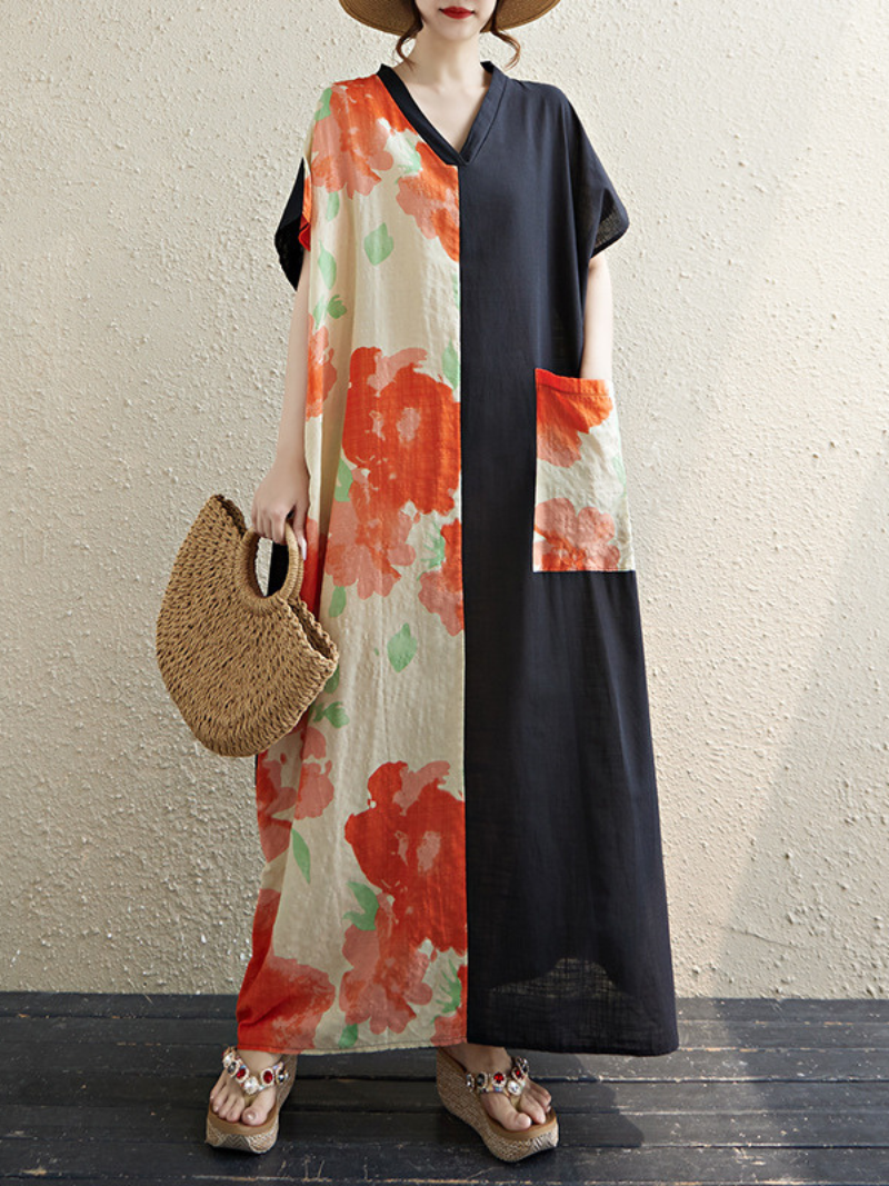 Robe de Kaftan imprimée de style Summer de Summer pour femmes.