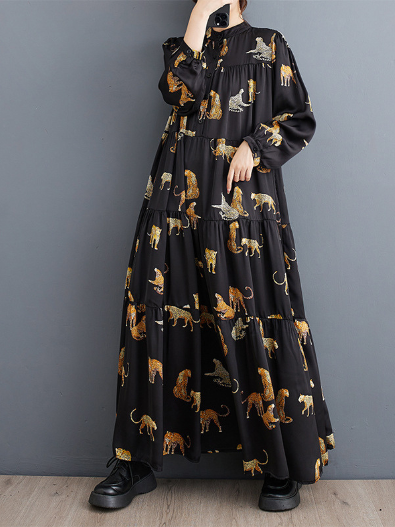 Women's Tiger Printed A-Line Dress