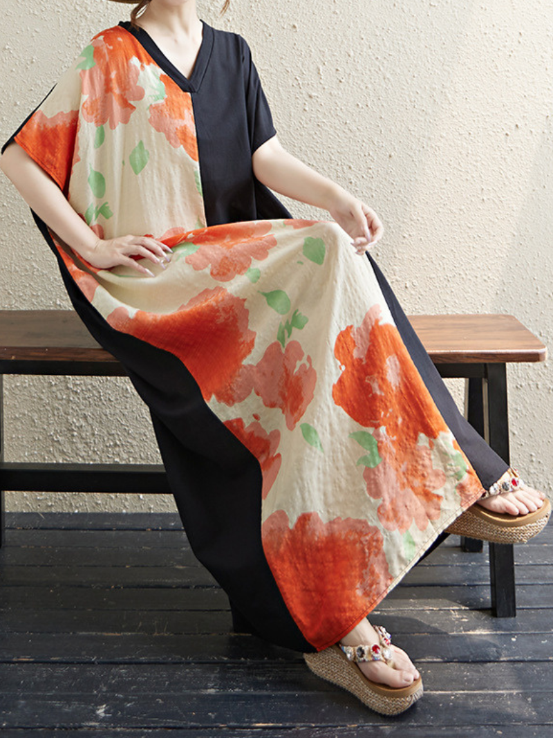 Robe de Kaftan imprimée de style Summer de Summer pour femmes.