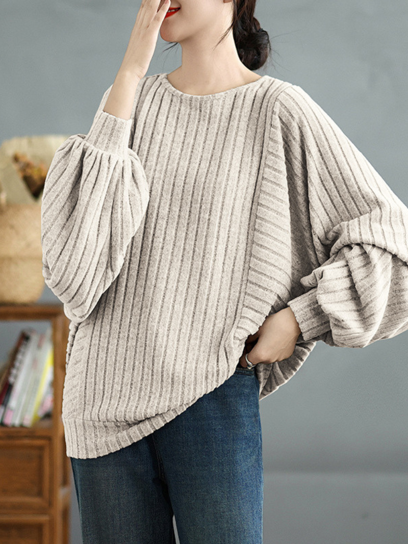 Pull lâche de couleur unie élégante à la mode des femmes