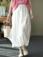 Salia de cor sólida da primavera e verão feminina