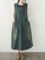 Weekend Freedom Denim Dress — Effortless, Relaxed Silhouette with Handy Pockets