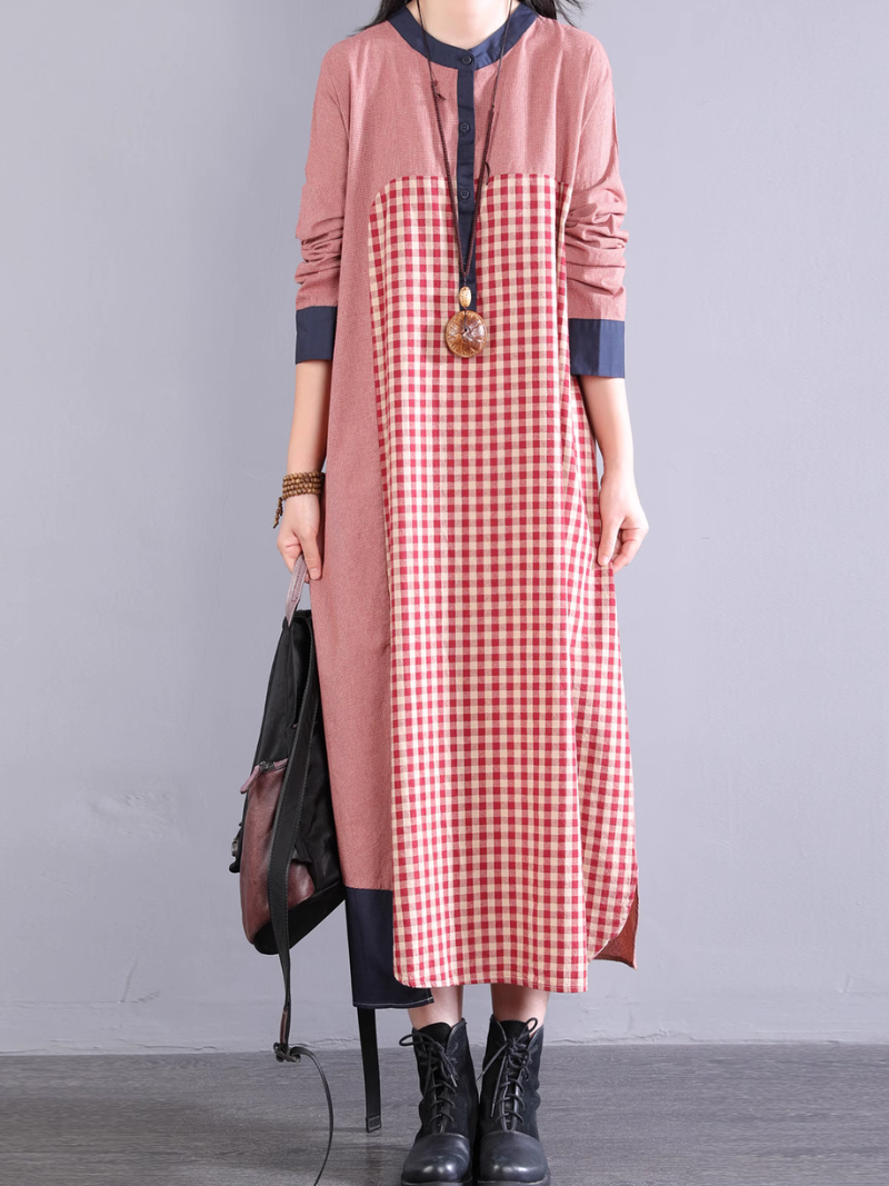 Pink a-line midi dress