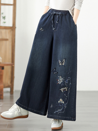 Women's Summer Vintage High Quality Embroidered Bottom