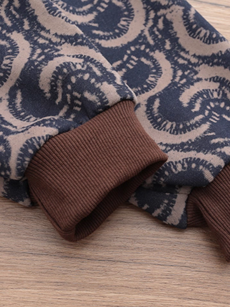 Abstract Swirl Print Relaxed Sweatshirt, Chic Everyday Pullover for Women