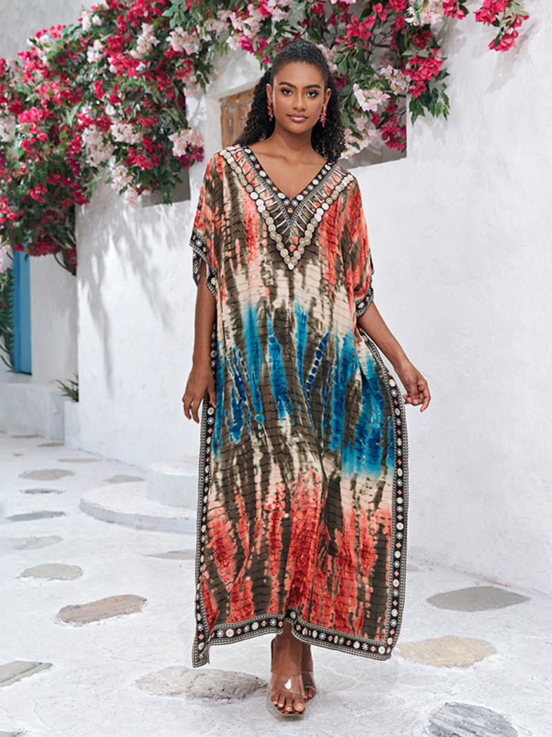 Women's V-Neck kaftan Dress