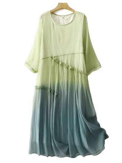 Women's  Party Wear Soft & Charm Gradient Fairy Smock Dress