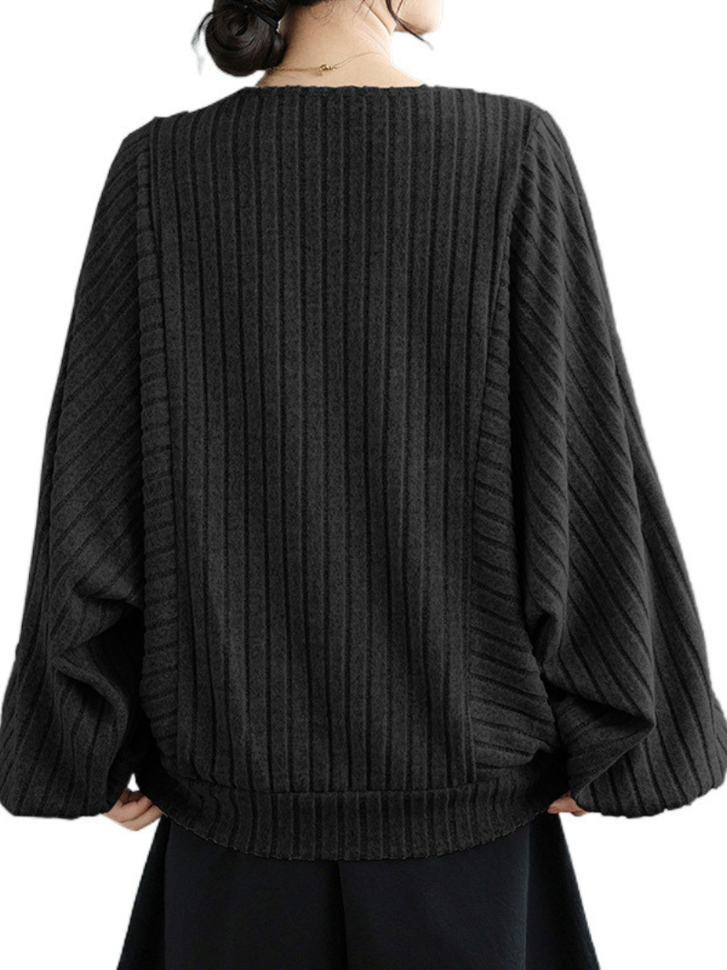 Pull lâche de couleur unie élégante à la mode des femmes