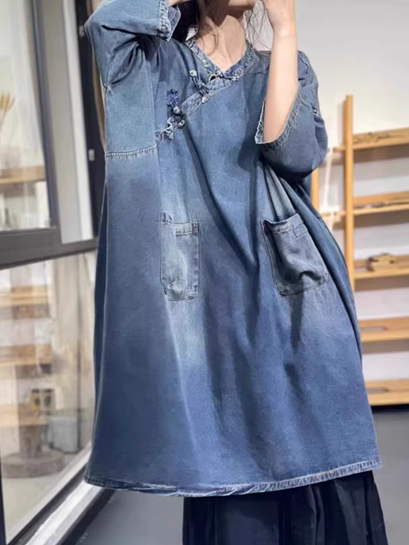 Women's Round Neck Shirt Dress