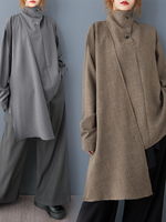 Chic City Tunic for Effortless Days — Asymmetric High-Neck Elegance Top