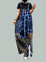 Striped Overalls Dungarees for Women