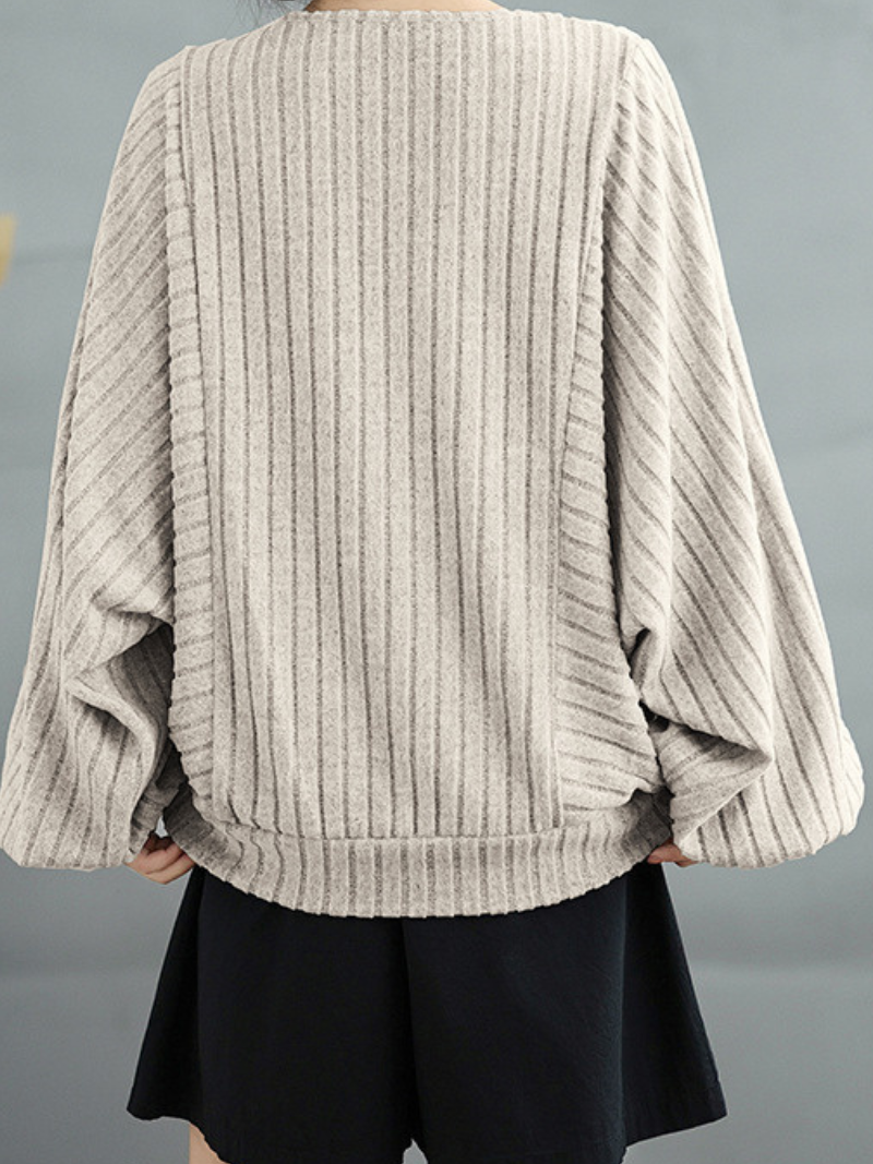 Pull lâche de couleur unie élégante à la mode des femmes