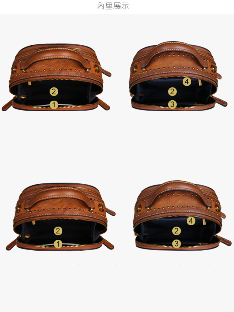 Spacious leather bag for women