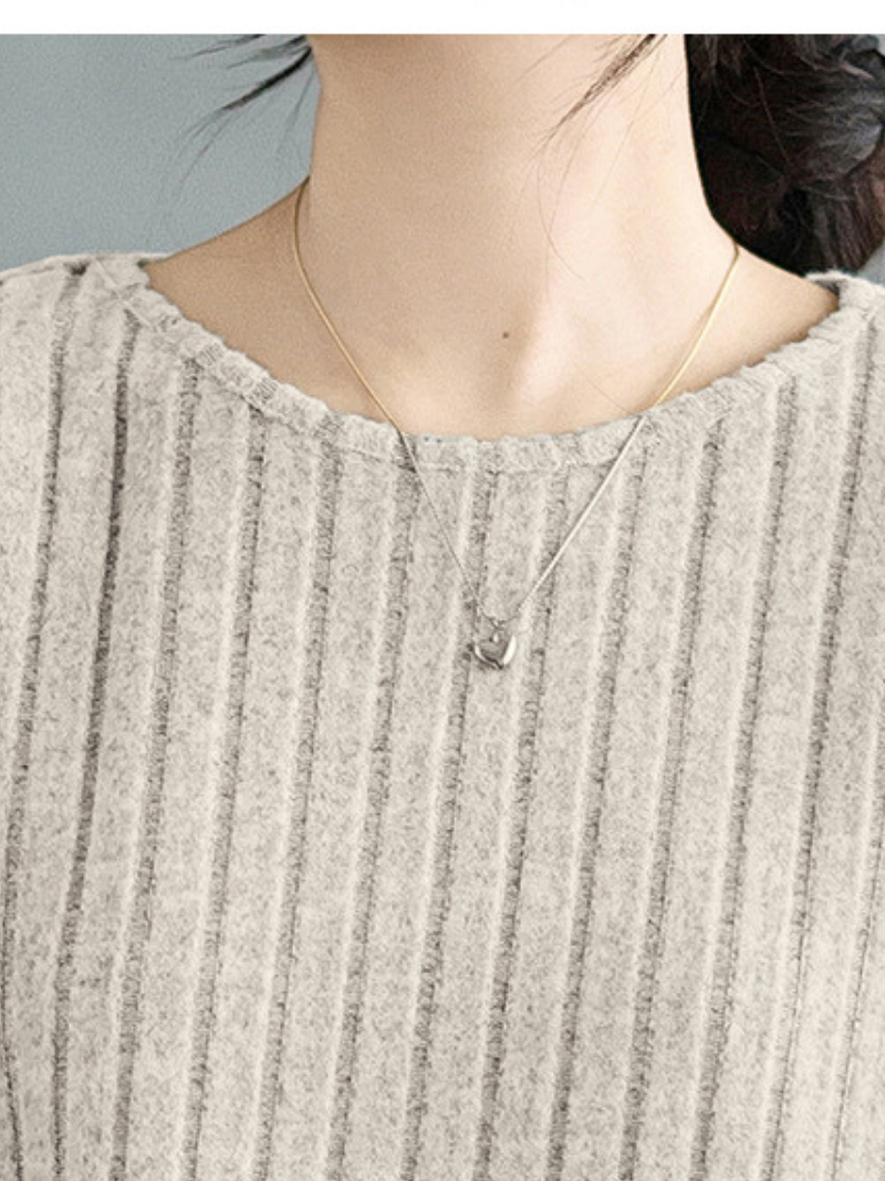 Pull lâche de couleur unie élégante à la mode des femmes