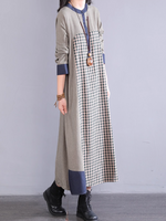 Midi length plaid dress outfit