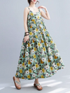 Women's Green  Floral A-Line Dress