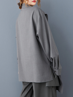 Chic City Tunic for Effortless Days — Asymmetric High-Neck Elegance Top