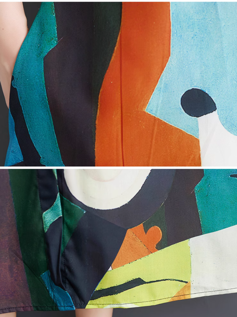 Look élégant et facile à vivre pour femmes robe A-Line imprimée